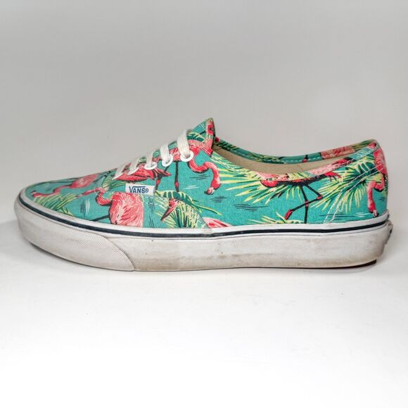 Vans Authentic Low Top Sneakers - Flamingo Tropical Print Canvas - Men’s 9.5 - Picture 10 of 16